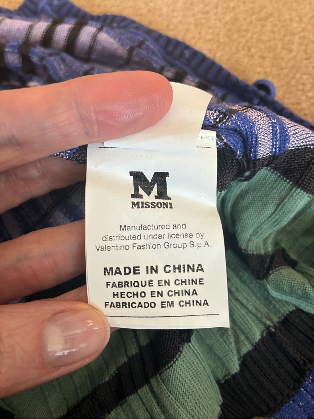 Missoni Blue, Green & Black Striped Knit Top - Picture 4 of 5